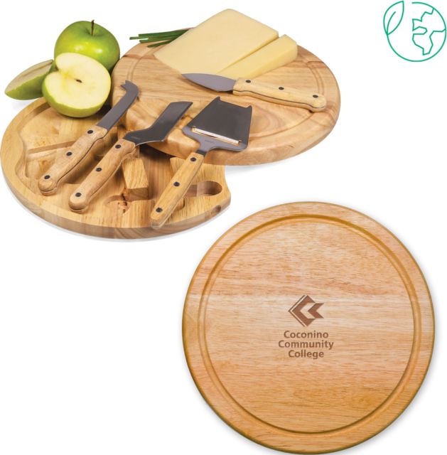 Conconino 10.2 Inch Circo Cheese Board Set Coconino Community College - Primary Mark Engraved - ONLINE ONLY