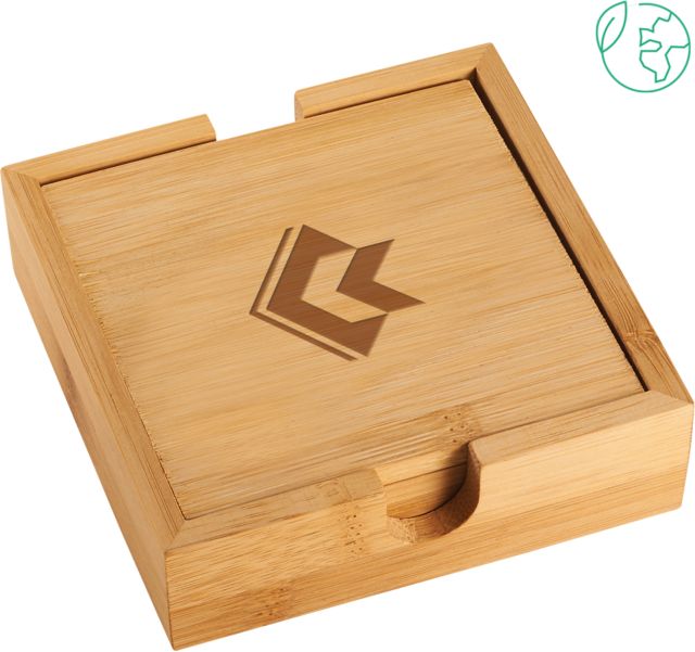 Conconino Bamboo Coaster Set Coconino Community College - Emblem Engraved - ONLINE ONLY