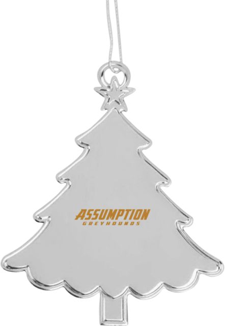 Assumption Tree Ornament Assumption University Greyhound Wordmark Engraved - ONLINE ONLY