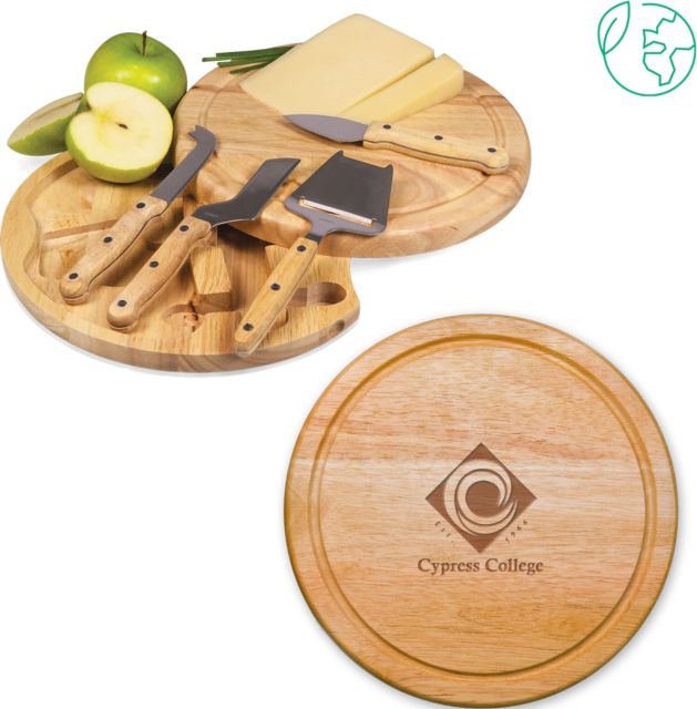 Cypress College 10.2 Inch Circo Cheese Board Set Cypress College Logo No Text Vertical  Engraved - ONLINE ONLY