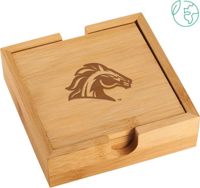 Cypress College Bamboo Coaster Set Cypress - Chargers Head Engraved - ONLINE ONLY