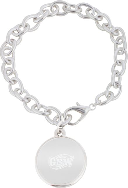 GSW State Charm Bracelet with Round Charm GSW Athletics Mark Engraved - ONLINE ONLY