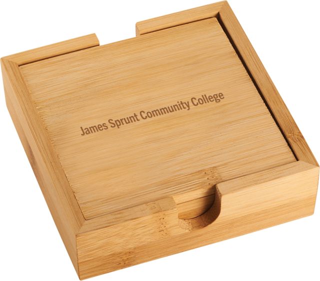 James Sprunt Bamboo Coaster Set JSCC Flat Mark Engraved - ONLINE ONLY