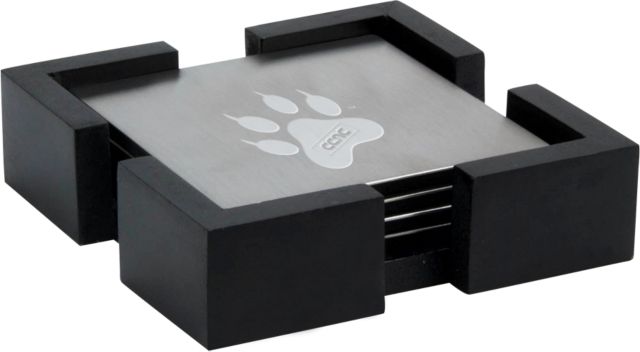 CCAC Stainless Coaster Set Paw Print Engraved - ONLINE ONLY