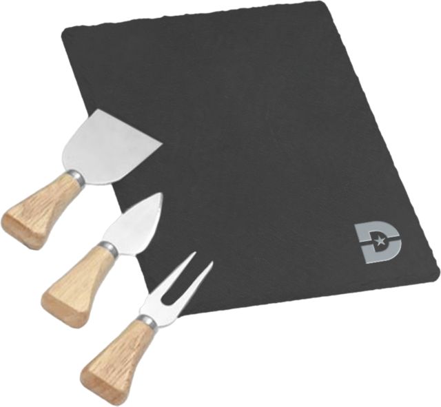 Dallas College 4 Piece Slate Cheese Serving Set D Mark Engraved - ONLINE ONLY