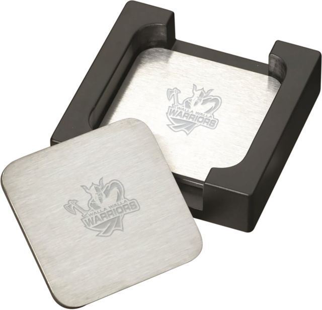Walla Walla Stainless Coaster Set WW Warriors Warrior  Engraved - ONLINE ONLY