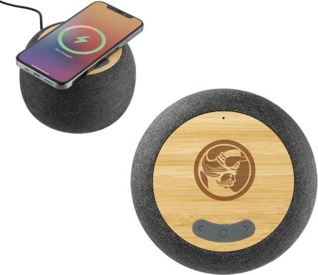 Walla Walla Garm Fabric & Bamboo Speaker with Wireless Charging Retro Warrior Engraved - ONLINE ONLY