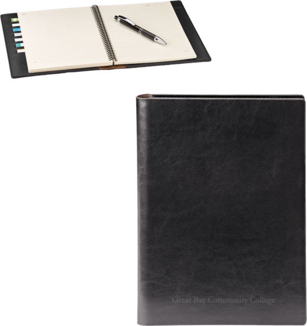 Great Bay CC Fabrizio Hard Cover Journal Great Bay Community College Wordmark Stacked Engraved - ONLINE ONLY