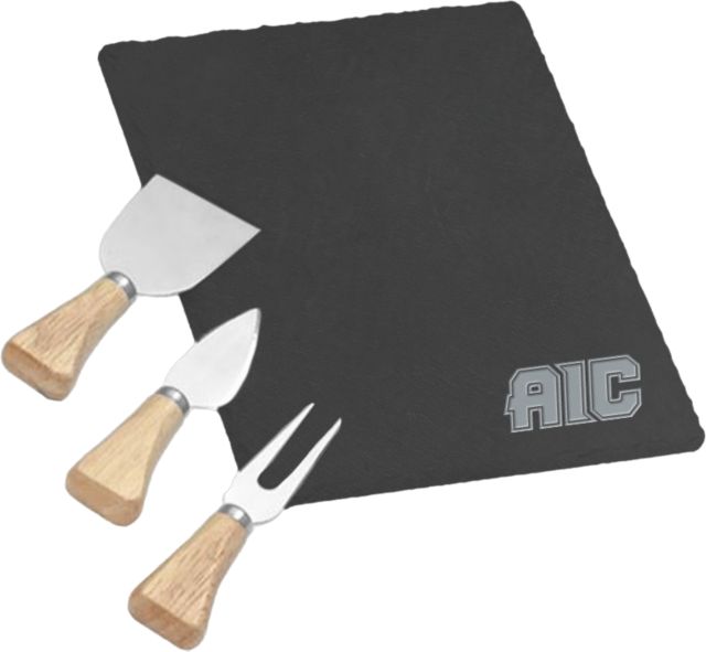 American International 4 Piece Slate Cheese Serving Set AIC Primary Athletic Mark Engraved - ONLINE ONLY