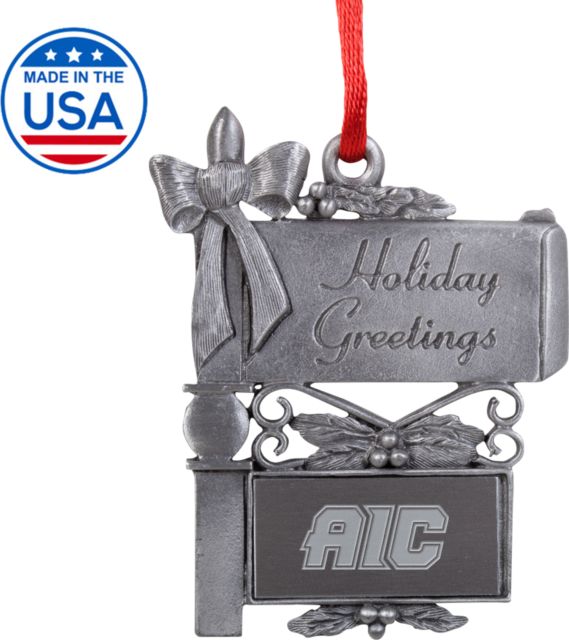 American International Mail Box Ornament AIC Primary Athletic Mark Engraved - ONLINE ONLY