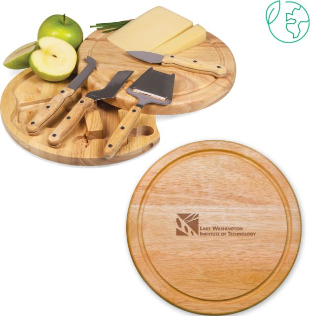 Lake Washington 10.2 Inch Circo Cheese Board Set Lake Washington Wordmark Engraved - ONLINE ONLY