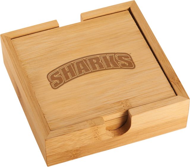 Suffolk Bamboo Coaster Set Sharks Engraved - ONLINE ONLY