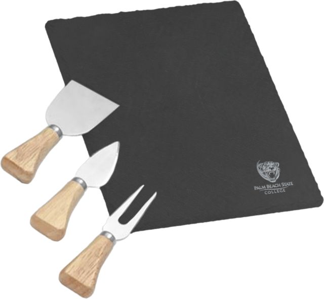 Palm Beach State 4 Piece Slate Cheese Serving Set Palm Beach State Panther Logo Engraved - ONLINE ONLY