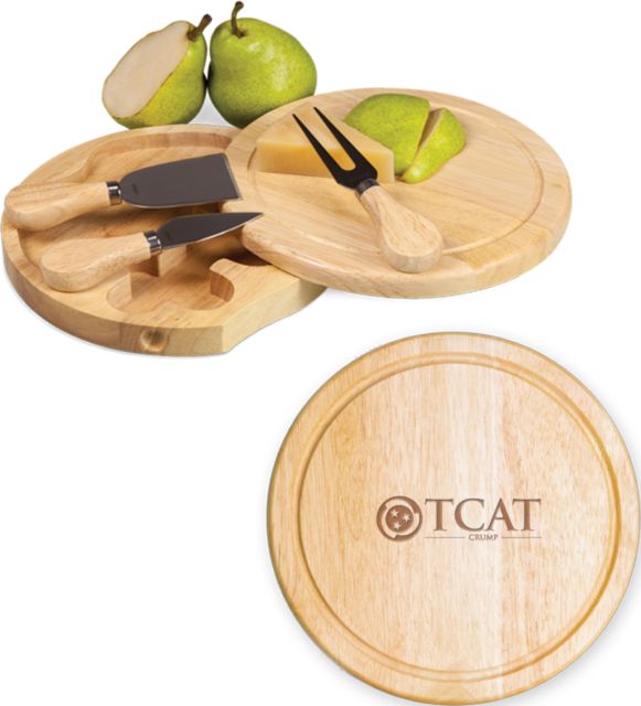 TCAT Crumps 7.5 Inch Brie Circular Cutting Board Set TCAT Abbreviated Engraved - ONLINE ONLY