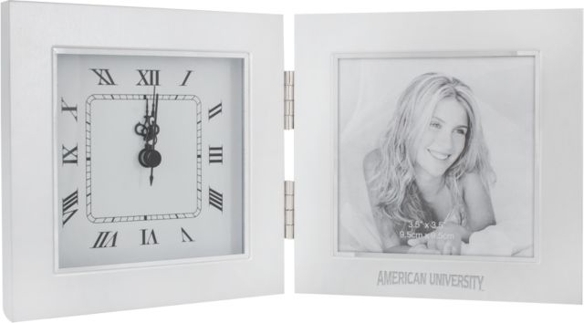 American University Two Tone Photo Frame w/Clock Engraved - ONLINE ONLY
