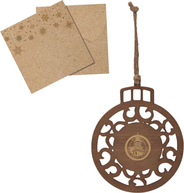 Pine Crest Wood Holiday Ball Ornament Seal Engraved - ONLINE ONLY