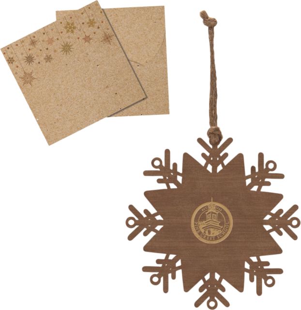 Pine Crest Wood Snowflake Ornament Seal Engraved - ONLINE ONLY