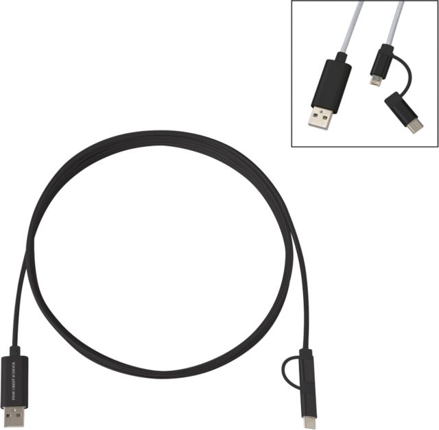 Pine Crest 3 in 1 10 ft. Braided Charging Cable Paw Print Engraved - ONLINE ONLY