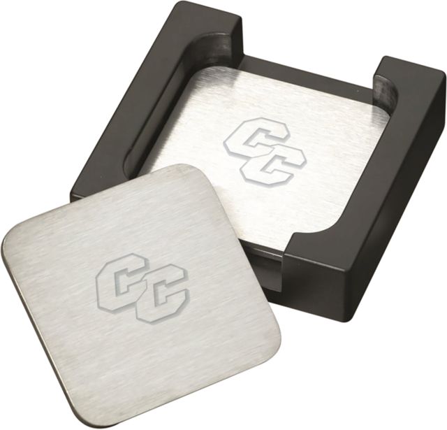 Curry College Stainless Coaster Set Curry College Primary Athletic Mark  Engraved - ONLINE ONLY