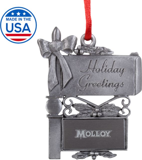Molloy University Mail Box Ornament Molloy Wordmark Engraved - ONLINE ONLY