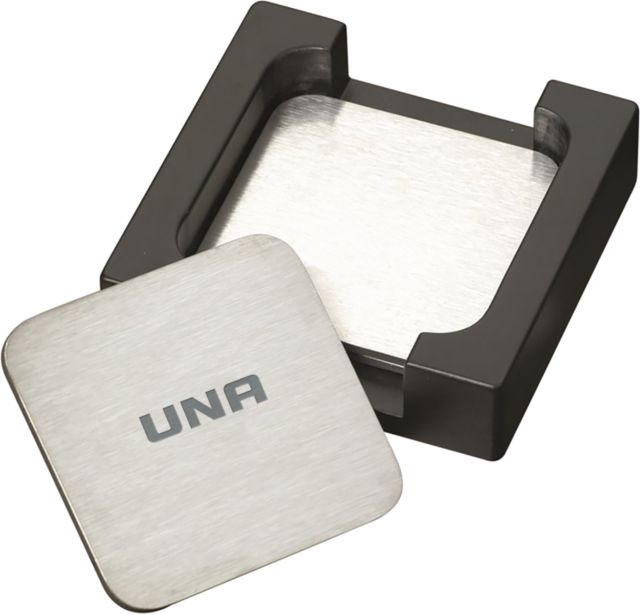 North Alabama Stainless Coaster Set UNA  Wordmark Engraved - ONLINE ONLY