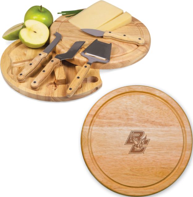 Boston College 10.2 Inch Circo Cheese Board Set Primary Mark Engraved - ONLINE ONLY