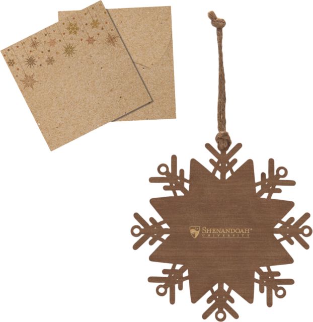 Shenandoah Wood Snowflake Ornament Primary University Mark Engraved- ONLINE ONLY
