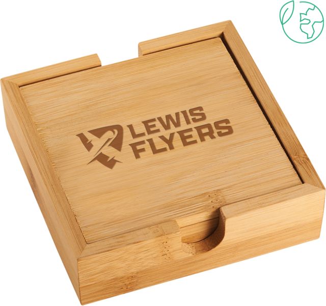Lewis Bamboo Coaster Set Lewis Flyers - Horizontal Engraved