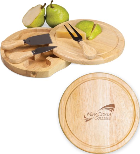 MiraCosta 7.5 Inch Brie Circular Cutting Board Set Primary Mark Engraved - ONLINE ONLY