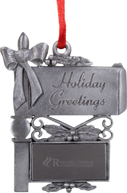 Roanoke Chowan Mail Box Ornament Primary Wordmark Engraved - ONLINE ONLY