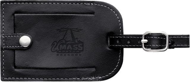 UMass Boston Millennium Leather Luggage Tag Primary Logo Engraved - ONLINE ONLY