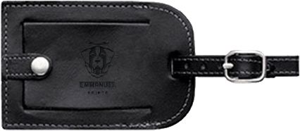 Emmanuel Millennium Leather Luggage Tag Primary Logo Engraved - ONLINE ONLY
