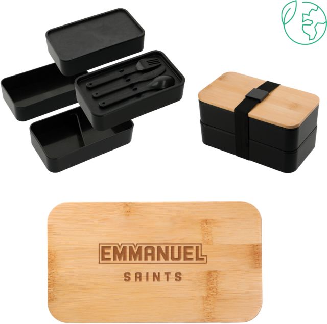 Emmanuel Stackable Bamboo Fiber Bento Box Secondary Mark Engraved - ONLINE ONLY