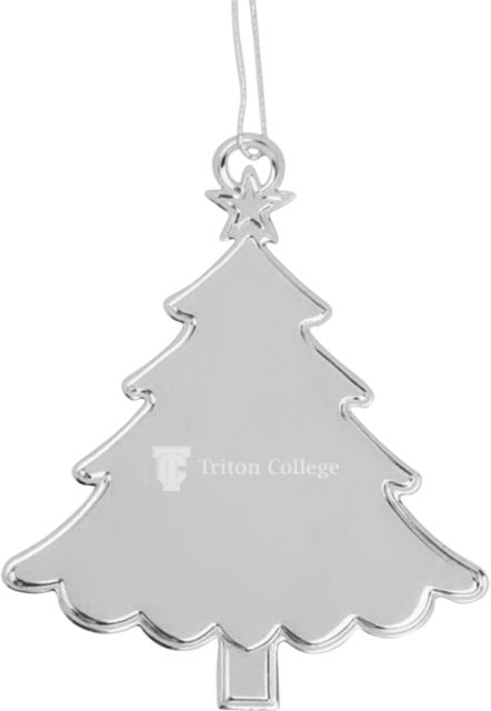 Triton Tree Ornament Triton College Primary Wordmark Flat Engraved - ONLINE ONLY