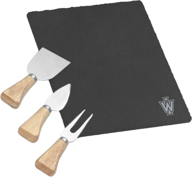 Illinois Wesleyan 4 Piece Slate Cheese Serving Set Monogram Engraved - ONLINE ONLY