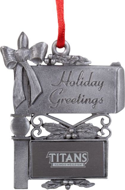 Illinois Wesleyan Mail Box Ornament Titans Wordmark Engraved - ONLINE ONLY