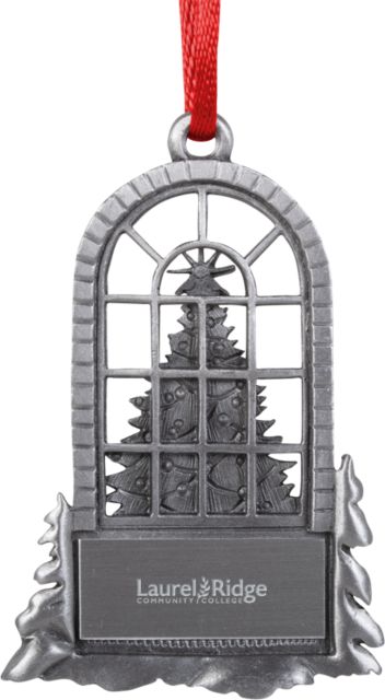 Laurel Ridge Tree in Window Ornament Wordmark Horizontal Engraved - ONLINE ONLY