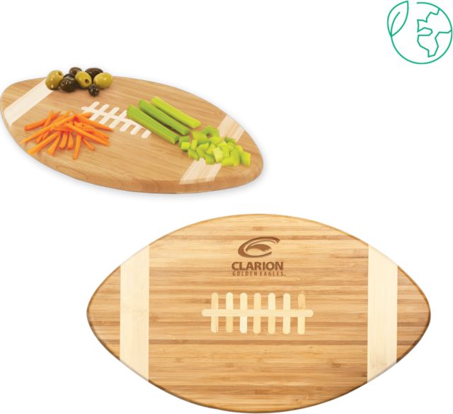 PennWest Clarion Touchdown Football Cutting Board Clarion Primary Athletic Mark Engraved - ONLINE ONLY