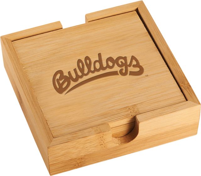 Fresno State Bamboo Coaster Set Scripted Bulldogs Engraved - ONLINE ONLY