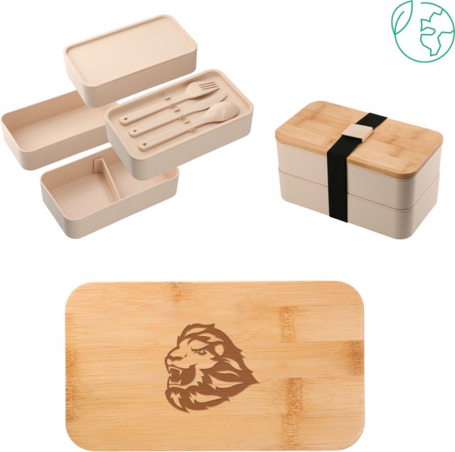 St. Thomas Stackable Bamboo Fiber Bento Box UST Primary Mark Engraved - ONLINE ONLY