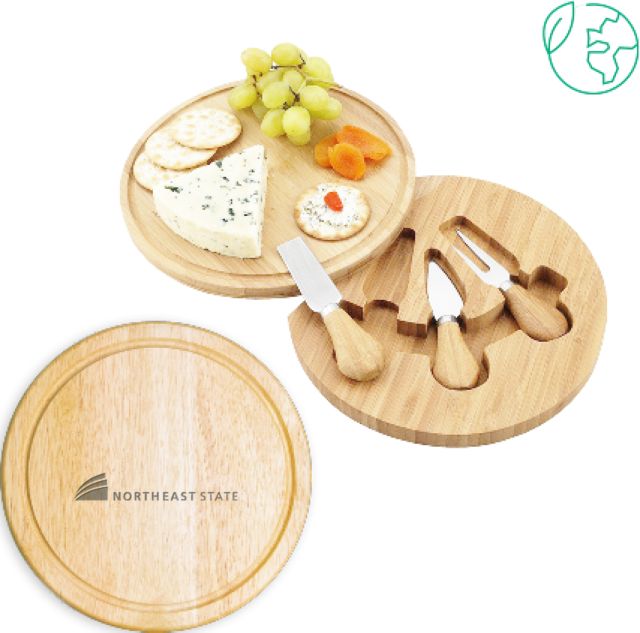 Northeast State 7.5 Inch Brie Circular Cutting Board Set Northeast State with Icon Flat Engraved - ONLINE ONLY