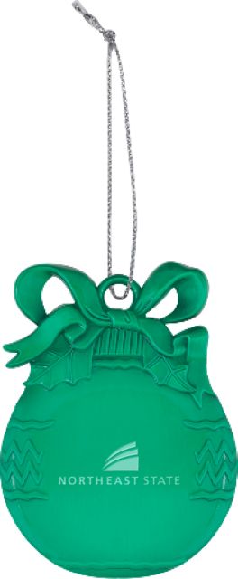 Northeast State Green Bulb Ornament Northeast State with Icon Stacked Engraved - ONLINE ONLY