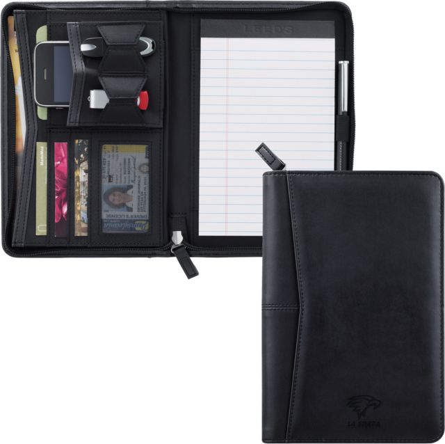 La Sierra Pedova Jr. Zippered Padfolio Primary Mark Engraved - ONLINE ONLY