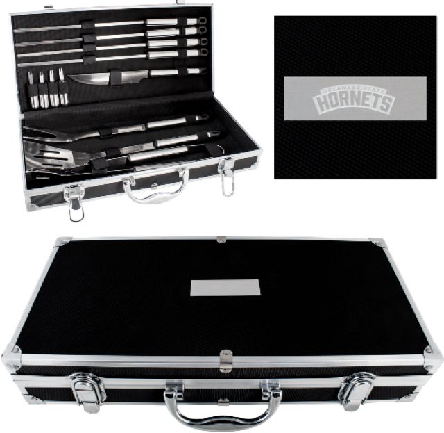 Delaware State Grill Master Set Delaware State Primary Athletic Wordmark Engraved - ONLINE ONLY