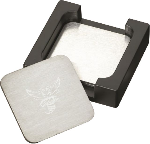 Delaware State Stainless Coaster Set Delaware State Athletic Primary Mark Engraved - ONLINE ONLY