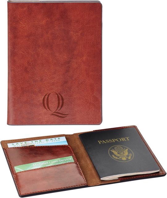 Quinnipiac Fabrizio RFID Passport Holder Engraved - ONLINE ONLY