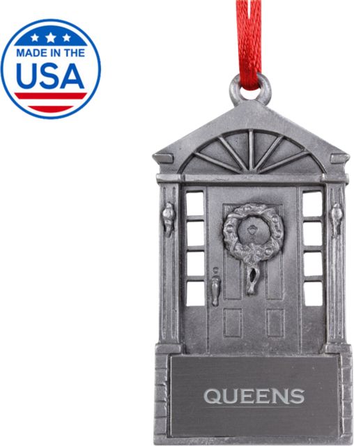 Queens U of Charlotte Front Door Ornament Queens Athletic Wordmark Engraved - ONLINE ONLY