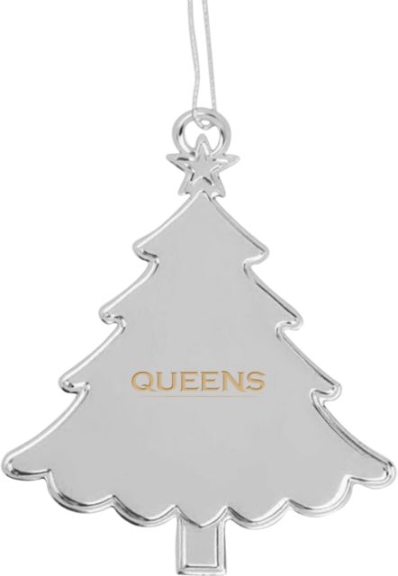 Queens U of Charlotte Tree Ornament Queens Athletic Wordmark Engraved - ONLINE ONLY