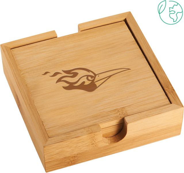 DuPage Bamboo Coaster Set DuPage Chaparral Mascot Engraved - ONLINE ONLY