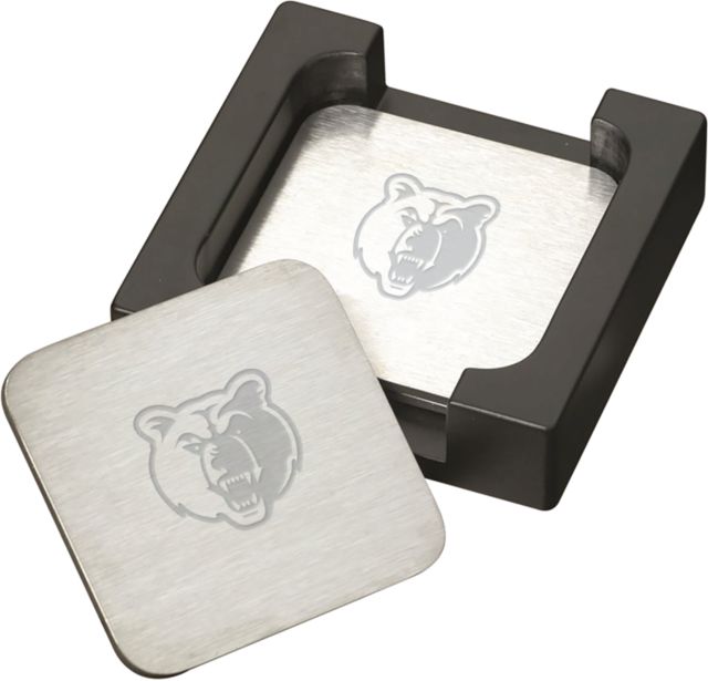 Salt Lake Community Stainless Coaster Set Bear Head Engraved - ONLINE ONLY